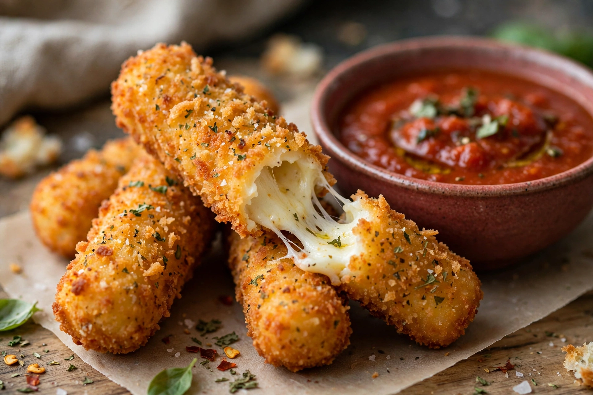 Air fryer mozzarella sticks
