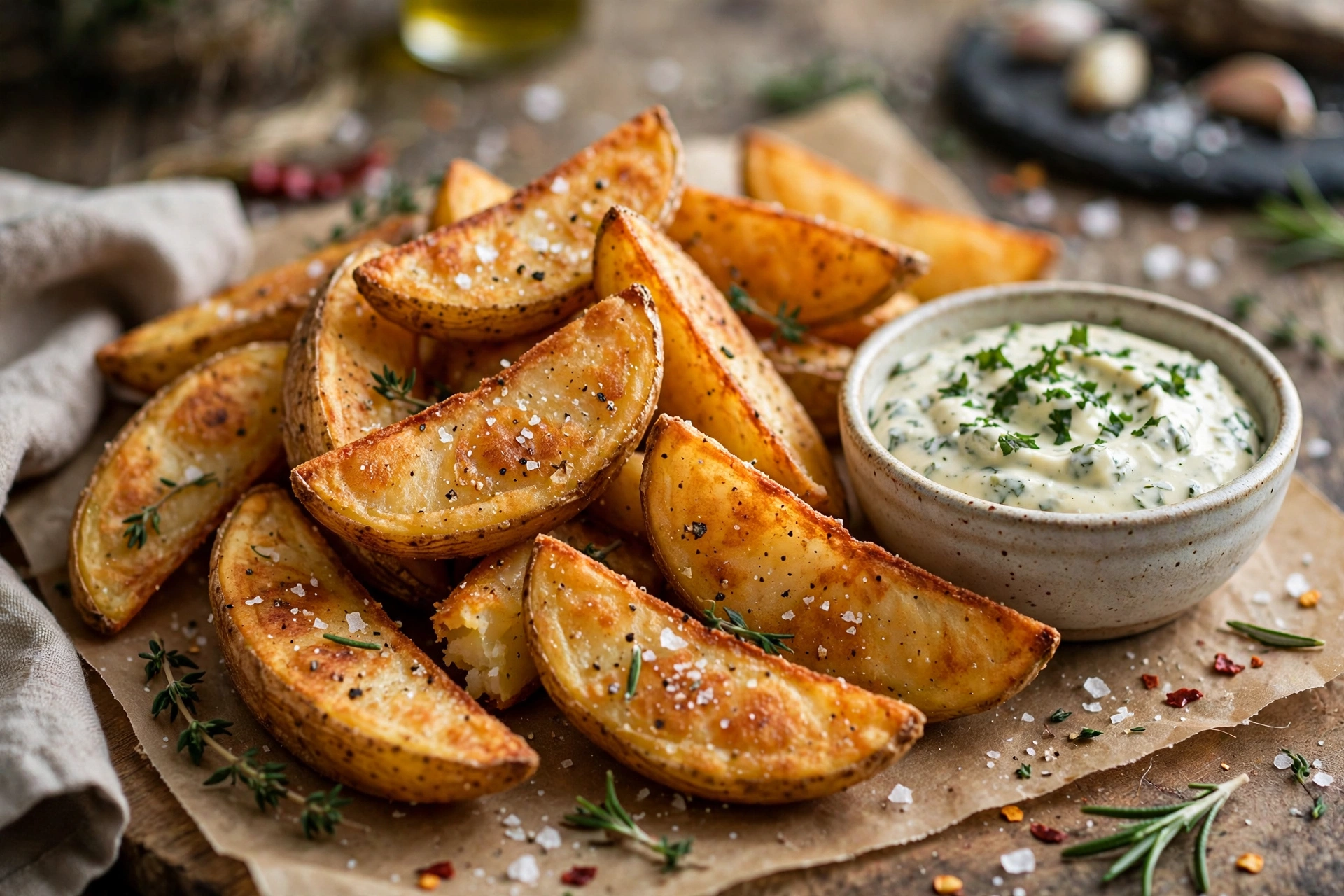 Air fryer potato wedges
