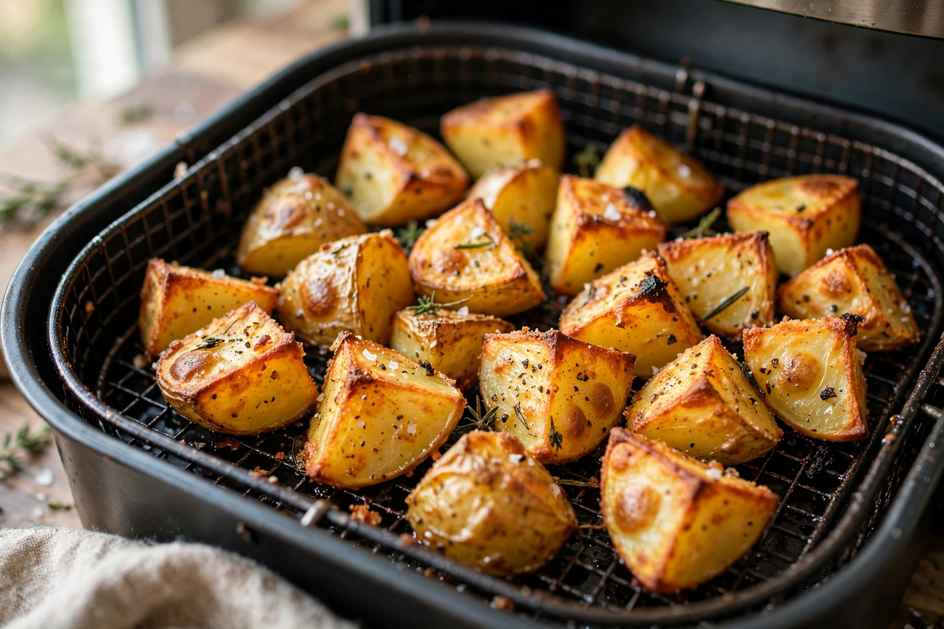 Air fryer smashed potatoes