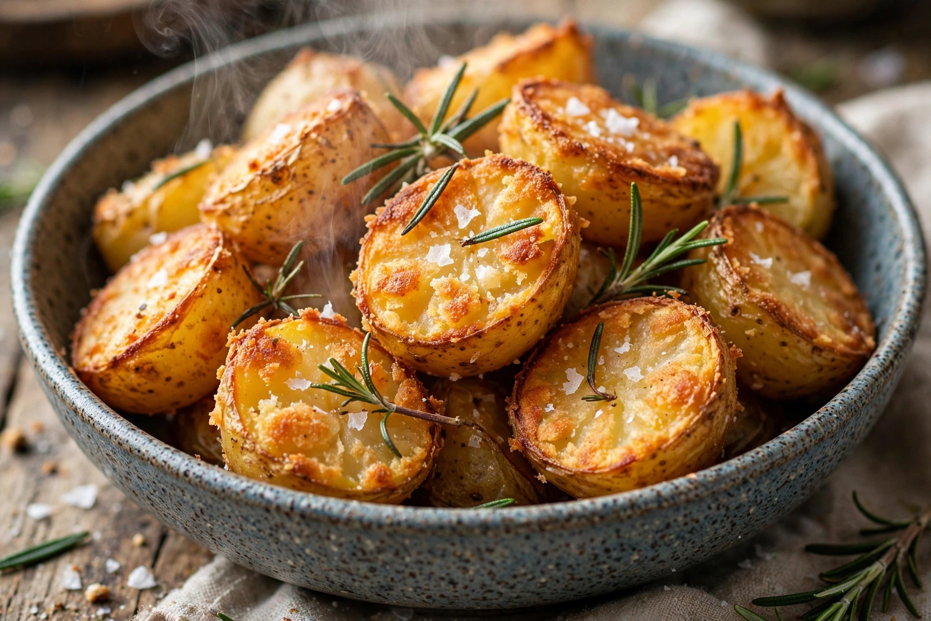 Step 4: finished roast potatoes served hot