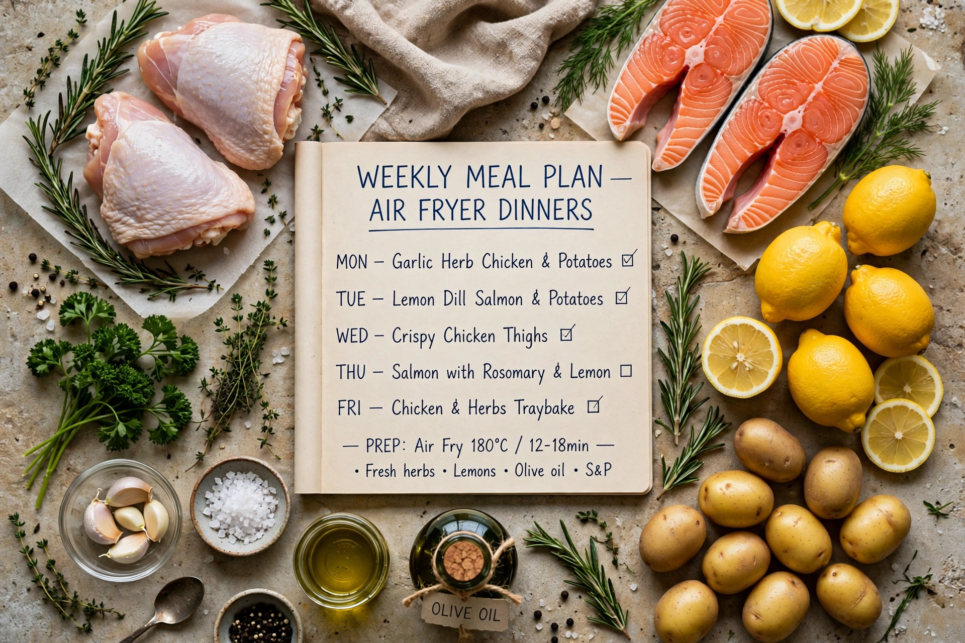 7-day air fryer menu
